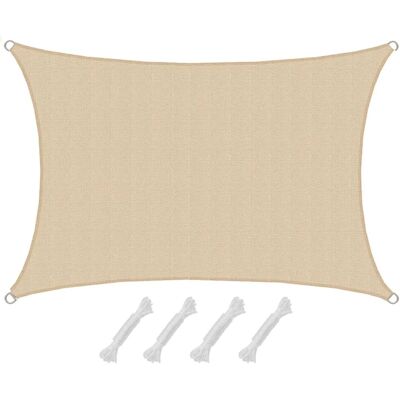 AMANKA HDPE Sonnensegel Wasserdurchlässig - 1 x 2 m Viereckig Beige AMANKA HDPE Sonnensegel Wasserdurchlässig - 1 x 2 m Viereckig Beige