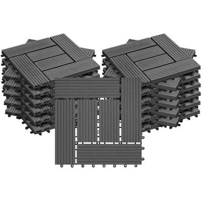 WOLTU 22er-Set WPC Terrassenfliese Bodenbelag Für Terrasse Grau WOLTU 22er-Set WPC Terrassenfliese Bodenbelag Für Terrasse Grau