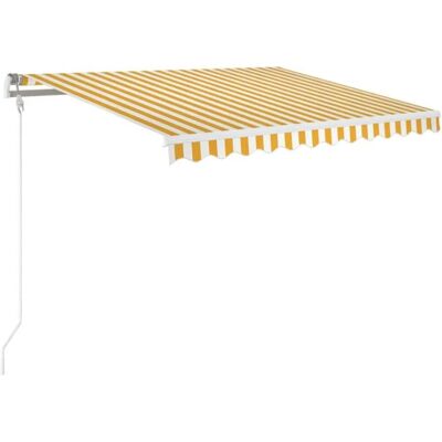 Maisonchic Automatischer Einziehbarer Sonnenschutz - Gelb Weiß Maisonchic Automatischer Einziehbarer Sonnenschutz - Gelb Weiß