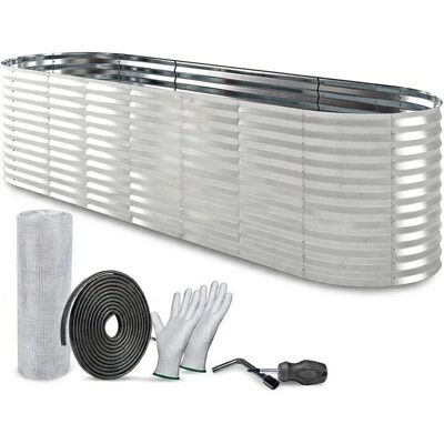 TTL GARDEN Ovales Garten-Hochbeet SPIRIT XL 320×80×80 cm – Extra Großes Metall Hochbeet Verzinkt in Silber für Garten TTL GARDEN Ovales Garten-Hochbeet SPIRIT XL 320×80×80 cm – Extra Großes Metall Hochbeet Verzinkt in Silber für Garten