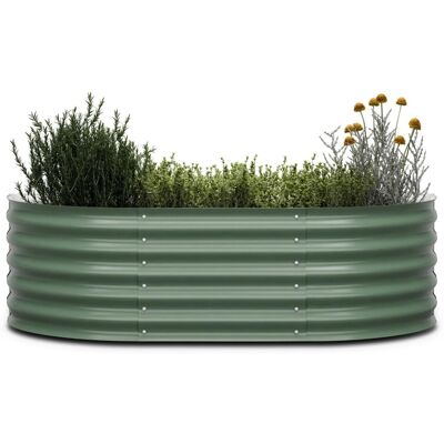 Blumfeldt High Grow Extended Hochbeet 150x43x60 cm Stahl-Wellblech Einfacher Aufbau Rostfrei Dunkles Moosgrün Blumfeldt High Grow Extended Hochbeet 150x43x60 cm Stahl-Wellblech Einfacher Aufbau Rostfrei Dunkles Moosgrün