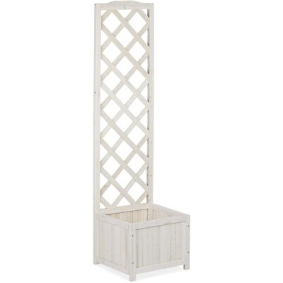 Relaxdays Rankkasten Tannenholz Weiß mit Rankgitter 145,5 cm x 38 cm x 38 cm 2,9 kg Relaxdays Rankkasten Tannenholz Weiß mit Rankgitter 145,5 cm x 38 cm x 38 cm 2,9 kg