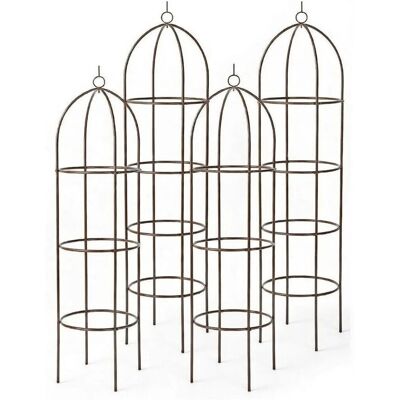 TTL GARDEN Obelisk Rankhilfe L 165 x 40 cm Braun 4er Set Metall Pulverbeschichtet Rankgitter Rosensäule für Rosen Clematis TTL GARDEN Obelisk Rankhilfe L 165 x 40 cm Braun 4er Set Metall Pulverbeschichtet Rankgitter Rosensäule für Rosen Clematis