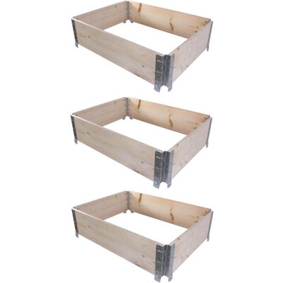 BigDean 3X Hochbeet Palettenrahmen 80x60x20cm Groß Holzrahmen Faltbar Steckbar Stapelbar Ideal für Pflanzen Blumen Obst Gemüse Kräuter BigDean 3X Hochbeet Palettenrahmen 80x60x20cm Groß Holzrahmen Faltbar Steckbar Stapelbar Ideal für Pflanzen Blumen Obst Gemüse Kräuter
