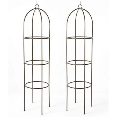 TTL GARDEN Obelisk Rankhilfe XL 195 x 40 cm Braun 2er Set Metall Pulverbeschichtet Rankgitter Rosensäule für Rosen Clematis TTL GARDEN Obelisk Rankhilfe XL 195 x 40 cm Braun 2er Set Metall Pulverbeschichtet Rankgitter Rosensäule für Rosen Clematis