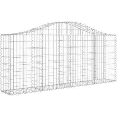 Maisonchic - Bogen-Gabionen 9 Stück Stahl 200x30x80/100 cm - Silber Maisonchic - Bogen-Gabionen 9 Stück Stahl 200x30x80/100 cm - Silber