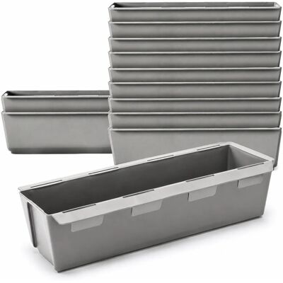 BigDean 12er Set Paletten Blumenkästen Einsatz mit Hängesystem zum Einhängen 37cm Grau Pflanzkasten für Europalette Balkonkasten Blumentopf BigDean 12er Set Paletten Blumenkästen Einsatz mit Hängesystem zum Einhängen 37cm Grau Pflanzkasten für Europalette Balkonkasten Blumentopf