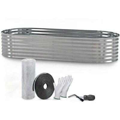 TTL GARDEN Ovales Garten-Hochbeet SPIRIT L 240×80×45 cm – Niedriges Metall Hochbeet Verzinkt in Silber für Garten TTL GARDEN Ovales Garten-Hochbeet SPIRIT L 240×80×45 cm – Niedriges Metall Hochbeet Verzinkt in Silber für Garten