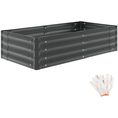 Tectake Hochbeet Salvia Aus Verzinktem Stahl 200 Liter Fassungsvermögen 120 x 60 x 30 cm Grau Tectake Hochbeet Salvia Aus Verzinktem Stahl 200 Liter Fassungsvermögen 120 x 60 x 30 cm Grau