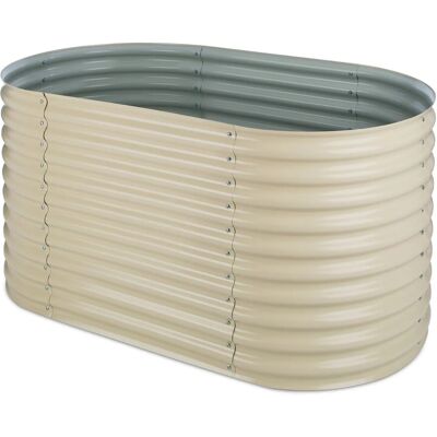 Blumfeldt High Grow Hochbeet Gartenbeet 160x80x80 cm Zink-Alu-Beschichtung Oval Sand Blumfeldt High Grow Hochbeet Gartenbeet 160x80x80 cm Zink-Alu-Beschichtung Oval Sand