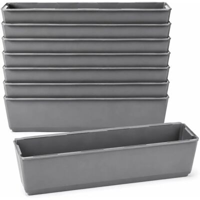 BigDean 8er Set Paletten Blumenkästen Einsatz mit Hängesystem zum Einhängen 37cm Grau Pflanzkasten für Europalette Balkonkasten Blumentopf BigDean 8er Set Paletten Blumenkästen Einsatz mit Hängesystem zum Einhängen 37cm Grau Pflanzkasten für Europalette Balkonkasten Blumentopf