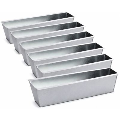 BigDean 6er Set Zink Paletten Blumenkästen Einsatz 38cm Groß Silber aus Metall Verzinkt Zinkkasten Pflanzkasten Balkonkasten Blumentopf BigDean 6er Set Zink Paletten Blumenkästen Einsatz 38cm Groß Silber aus Metall Verzinkt Zinkkasten Pflanzkasten Balkonkasten Blumentopf