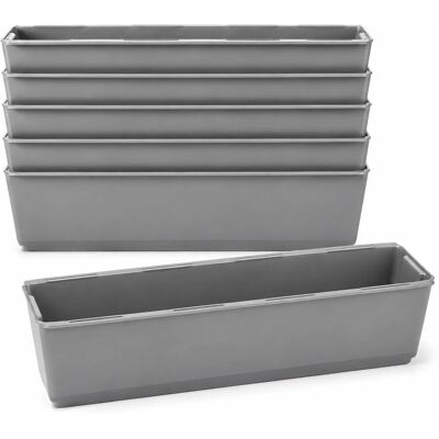 BigDean 6er Set Paletten Blumenkästen Einsatz mit Hängesystem zum Einhängen 37cm Grau Pflanzkasten für Europalette Balkonkasten Blumentopf BigDean 6er Set Paletten Blumenkästen Einsatz mit Hängesystem zum Einhängen 37cm Grau Pflanzkasten für Europalette Balkonkasten Blumentopf