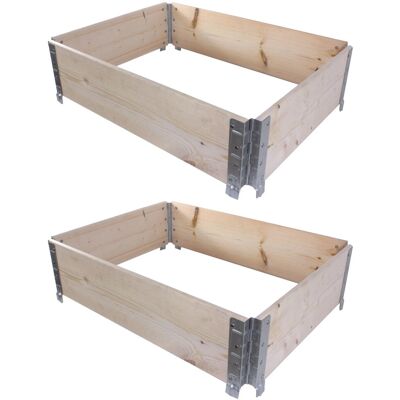 BigDean 2X Hochbeet Palettenrahmen 80x60x20cm Groß Holzrahmen Faltbar Steckbar Stapelbar Ideal für Pflanzen Blumen Obst Gemüse Kräuter BigDean 2X Hochbeet Palettenrahmen 80x60x20cm Groß Holzrahmen Faltbar Steckbar Stapelbar Ideal für Pflanzen Blumen Obst Gemüse Kräuter