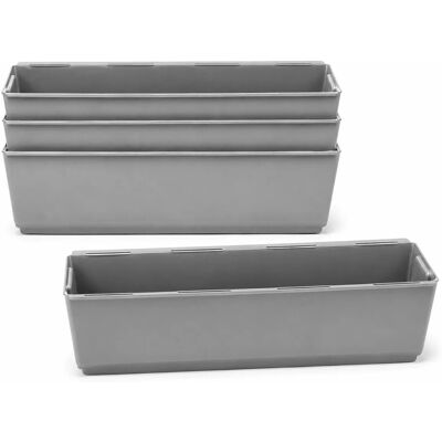 BigDean 4er Set Paletten Blumenkästen Einsatz mit Hängesystem zum Einhängen 37cm Grau Pflanzkasten für Europalette Balkonkasten Blumentopf BigDean 4er Set Paletten Blumenkästen Einsatz mit Hängesystem zum Einhängen 37cm Grau Pflanzkasten für Europalette Balkonkasten Blumentopf