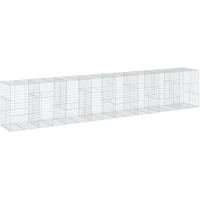 vidaXL Verzinkter Eisengabion mit Abdeckung 800x100x150 cm - Gabionenart vidaXL Verzinkter Eisengabion mit Abdeckung 800x100x150 cm - Gabionenart