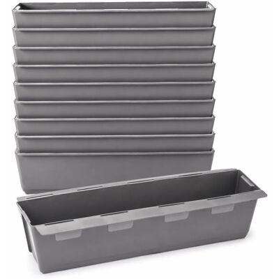 BigDean 10er Set Paletten Blumenkästen Einsatz mit Hängesystem zum Einhängen 37cm Grau Pflanzkasten für Europalette Balkonkasten Blumentopf BigDean 10er Set Paletten Blumenkästen Einsatz mit Hängesystem zum Einhängen 37cm Grau Pflanzkasten für Europalette Balkonkasten Blumentopf