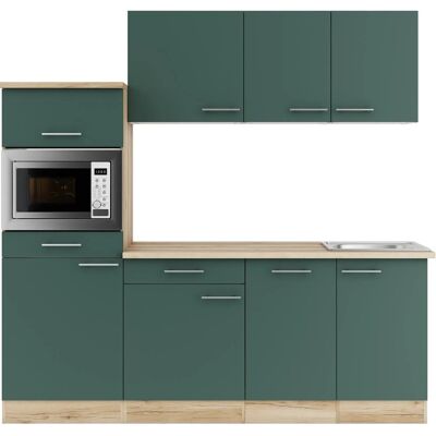 OPTIFIT Savona405 Küchenzeile 210 cm Steingrün OPTIFIT Savona405 Küchenzeile 210 cm Steingrün
