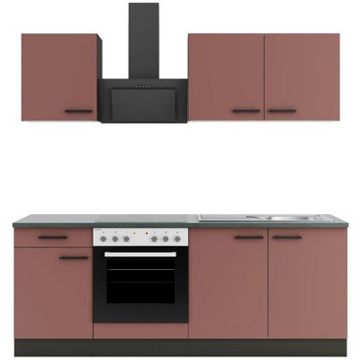 OPTIFIT Nizza407 Küchenzeile 210 cm Rostrot OPTIFIT Nizza407 Küchenzeile 210 cm Rostrot