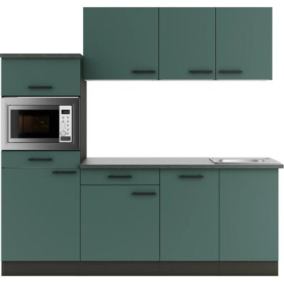 OPTIFIT Verona405 Küchenzeile 210 cm Steingrün OPTIFIT Verona405 Küchenzeile 210 cm Steingrün