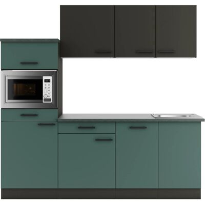 Optifit Küchenzeile KPMV 2181-9+ Madrid420/Verona405 Anthrazit/ Steingrün 210 cm Optifit Küchenzeile KPMV 2181-9+ Madrid420/Verona405 Anthrazit/ Steingrün 210 cm