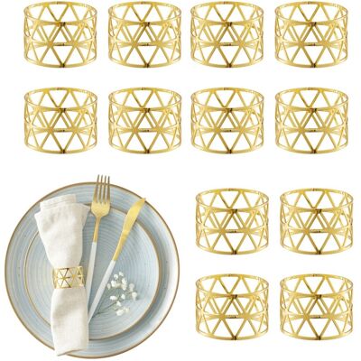 Relaxdays Serviettenringe 12er Set Eisen Gold 3 cm x 4,5 cm 12 g Relaxdays Serviettenringe 12er Set Eisen Gold 3 cm x 4,5 cm 12 g