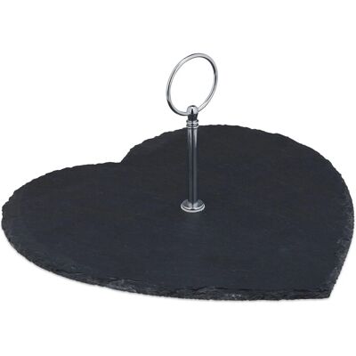 Relaxdays Schieferplatte Schiefer Anthrazit Herzform mit Metallhenkel 12,5 cm x 25 cm x 25,5 cm 0,7 kg Relaxdays Schieferplatte Schiefer Anthrazit Herzform mit Metallhenkel 12,5 cm x 25 cm x 25,5 cm 0,7 kg