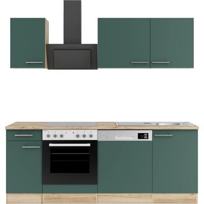 OPTIFIT Savona405 Küchenzeile 210 cm Steingrün OPTIFIT Savona405 Küchenzeile 210 cm Steingrün