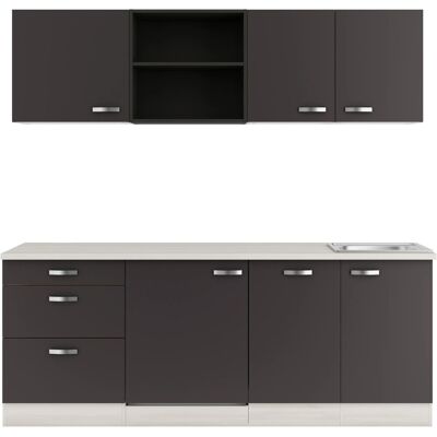 OPTIFIT Faro220 Küchenzeile 210 cm Anthrazit OPTIFIT Faro220 Küchenzeile 210 cm Anthrazit