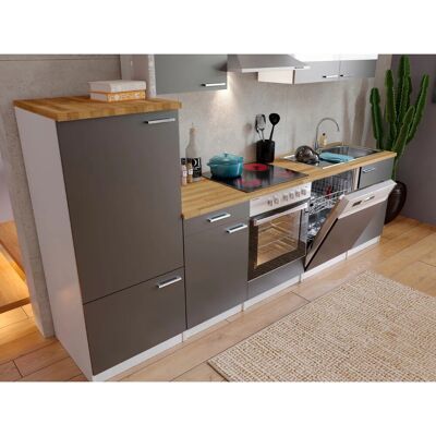 Respekta Economy Küchenzeile KB280WGC 280 cm Grau-Weiß Respekta Economy Küchenzeile KB280WGC 280 cm Grau-Weiß