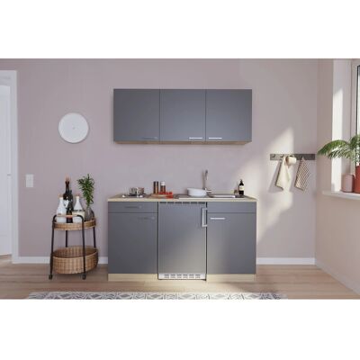 Respekta Miniküche KB150ESG 150 cm Grau Respekta Miniküche KB150ESG 150 cm Grau