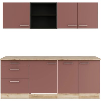 OPTIFIT Bari407 Küchenzeile 210 cm Rostrot OPTIFIT Bari407 Küchenzeile 210 cm Rostrot