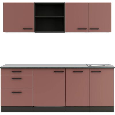 OPTIFIT Nizza407 Küchenzeile 210 cm Rostrot OPTIFIT Nizza407 Küchenzeile 210 cm Rostrot
