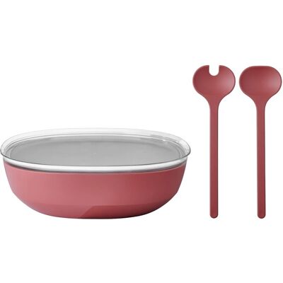 Mepal Silueta - Servierschale mit Deckel & Salatbesteck - Rosa Mepal Silueta - Servierschale mit Deckel & Salatbesteck - Rosa
