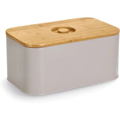 Zeller Present Brotkasten - Modernes Design, Bambusdeckel, Metall Zeller Present Brotkasten - Modernes Design, Bambusdeckel, Metall