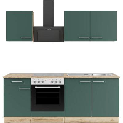OPTIFIT Savona405 Küchenzeile 210 cm Steingrün OPTIFIT Savona405 Küchenzeile 210 cm Steingrün
