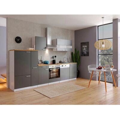 Respekta Küchenzeile KB310WGC 310 cm Grau-Weiß Respekta Küchenzeile KB310WGC 310 cm Grau-Weiß