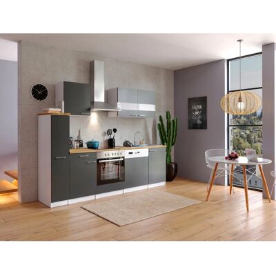 Respekta Küchenzeile KB250WGC 250 cm Grau-Weiß Respekta Küchenzeile KB250WGC 250 cm Grau-Weiß