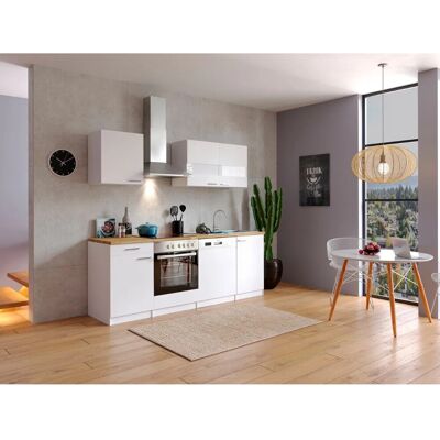 Respekta Küchenzeile KB220WWC 220 cm Weiß Respekta Küchenzeile KB220WWC 220 cm Weiß