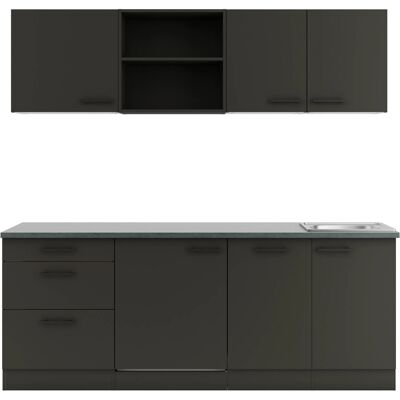 OPTIFIT Madrid420 Küchenzeile 210 cm Anthrazit OPTIFIT Madrid420 Küchenzeile 210 cm Anthrazit