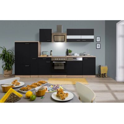 Respekta Economy Küchenzeile KB310ESSSC 310 cm Schwarz-Eiche Sägerau Respekta Economy Küchenzeile KB310ESSSC 310 cm Schwarz-Eiche Sägerau