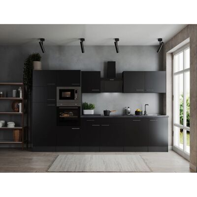 Respekta Küchenzeile Oliver 340 cm Schwarz Respekta Küchenzeile Oliver 340 cm Schwarz