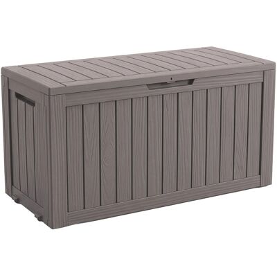 Floordirekt Gartenbox Holzoptik Wetterfest Auflagenbox Kissenbox Braun 270 L Floordirekt Gartenbox Holzoptik Wetterfest Auflagenbox Kissenbox Braun 270 L