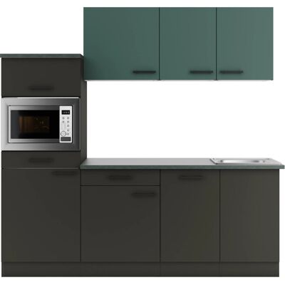 OPTIFIT Verona405/Madrid420 Küchenzeile 210 cm Steingrün / Anthrazit OPTIFIT Verona405/Madrid420 Küchenzeile 210 cm Steingrün / Anthrazit