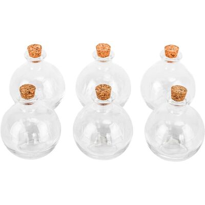Relaxdays Glasflaschen 6er Set Glas Kork Transparent Natur Luftdicht 10 cm x ø 9 cm 260 ml Relaxdays Glasflaschen 6er Set Glas Kork Transparent Natur Luftdicht 10 cm x ø 9 cm 260 ml