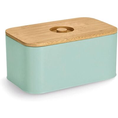Zeller Brotkasten Metall mit Bambusdeckel 30 cm x 18 cm x 14 cm Mint Zeller Brotkasten Metall mit Bambusdeckel 30 cm x 18 cm x 14 cm Mint