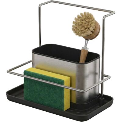 Relaxdays Spülorganizer Edelstahl Silber mit Abtropfschale 19 cm x 21 cm x 12 cm Relaxdays Spülorganizer Edelstahl Silber mit Abtropfschale 19 cm x 21 cm x 12 cm