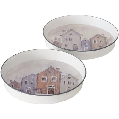 Boltze Deko-Tablett Houses 2-fach sortiert Ø 28 cm Boltze Deko-Tablett Houses 2-fach sortiert Ø 28 cm