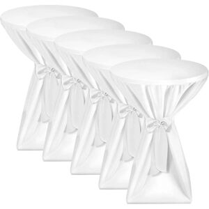 Beautissu Premium Stehtischhusse Ø 60cm Weiß 5tlg Beautissu Premium Stehtischhusse Ø 60cm Weiß 5tlg