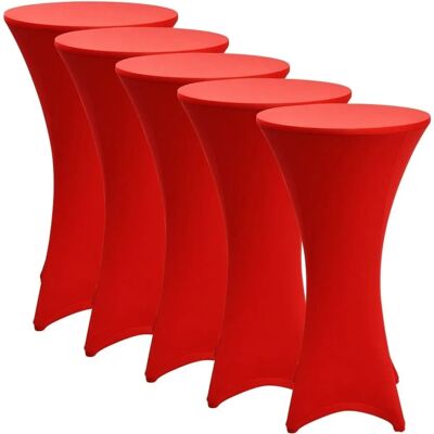 Beautissu Stella Stehtischhusse ø 80cm Rot 5tlg Beautissu Stella Stehtischhusse ø 80cm Rot 5tlg